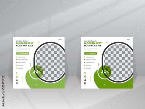 Real estate Luxury home sale Social media marketing flyer web banner template