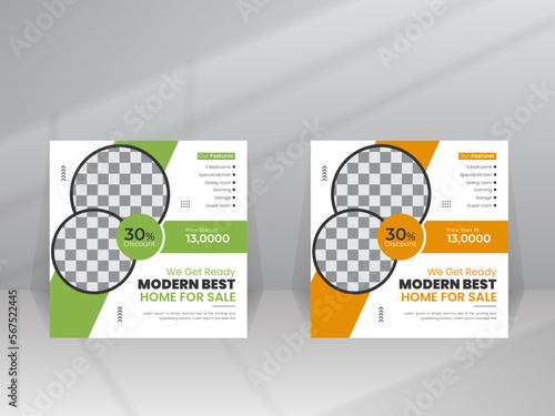 Real estate Luxury home sale Social media marketing flyer web banner template