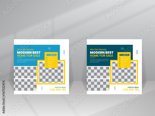 Real estate Luxury home sale Social media marketing flyer web banner template