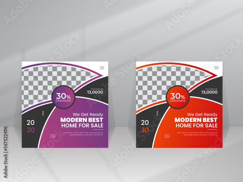 Real estate Luxury home sale Social media marketing flyer web banner template