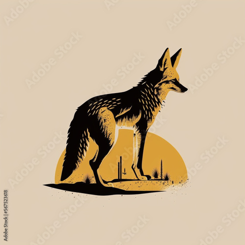 minimalist coyote logo
