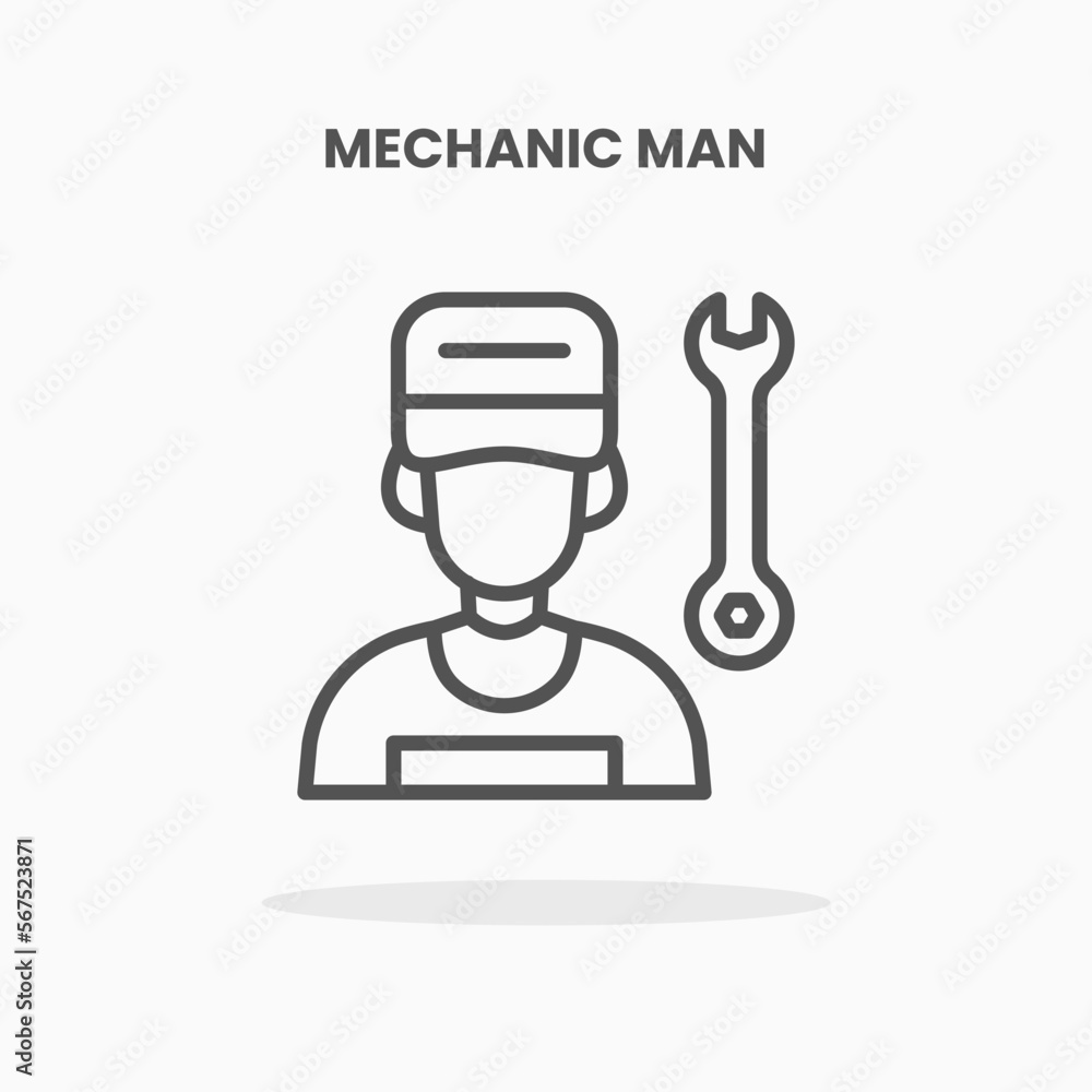 Mechanic man people icon vector illustration line style. Great design for web, app and more. Editable Stroke and pixel perfect. Mechanic man people icon vector illustration line style. Great design for web, app and more. Editable Stroke and pixel perfect.