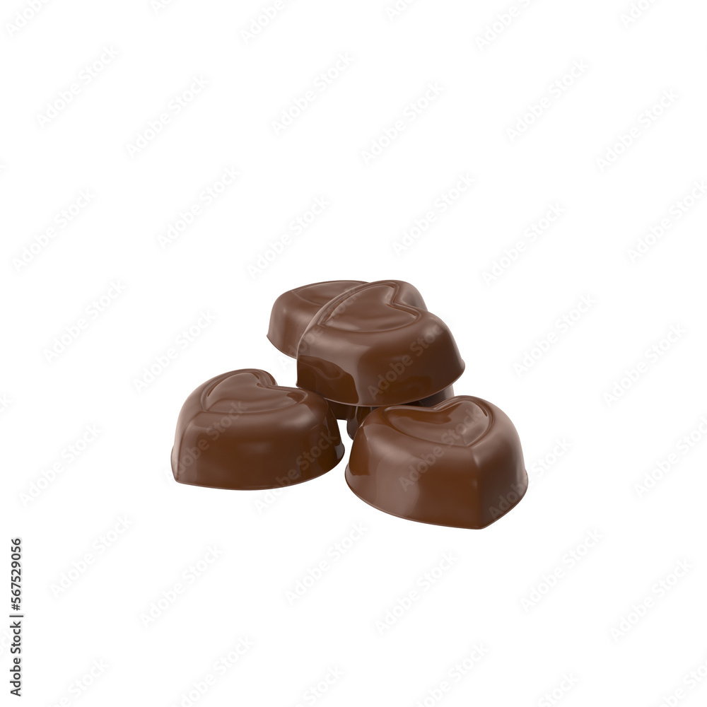 Candies in the shape of a heart on transparent background Candies in the shape of a heart on transparent background