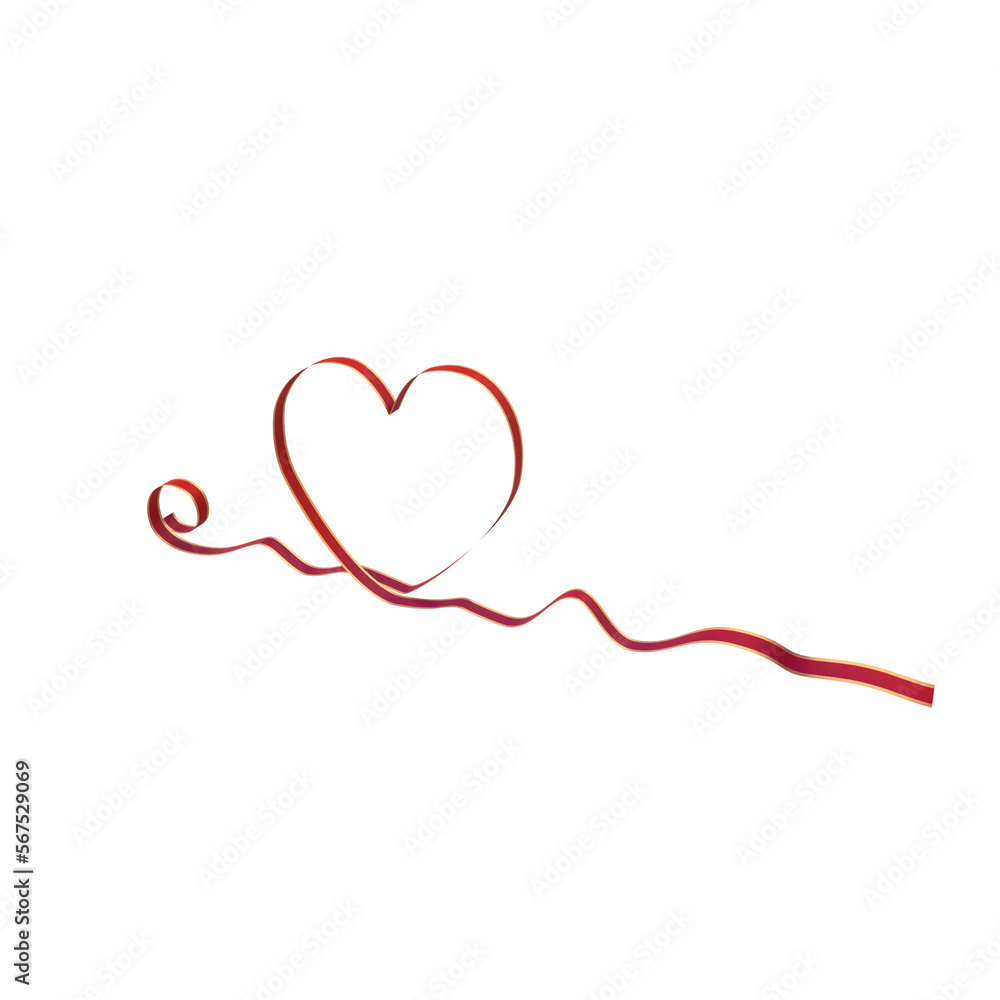 Heart shaped Ribbon on transparent background Heart shaped Ribbon on transparent background
