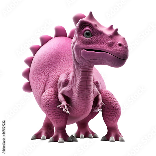 pink dinosaur toy, 3d rendered