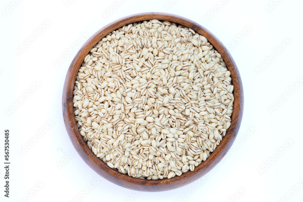 Barley grain on white background. Barley grain on white background.