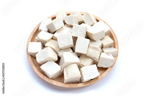 White tofu on the white background