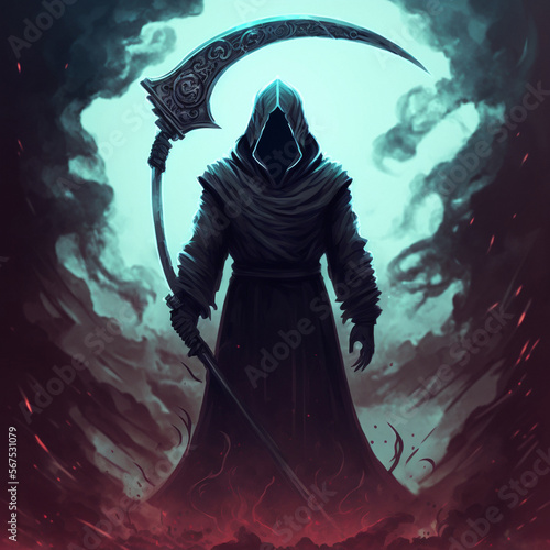 The Black Reaper with his scythe 