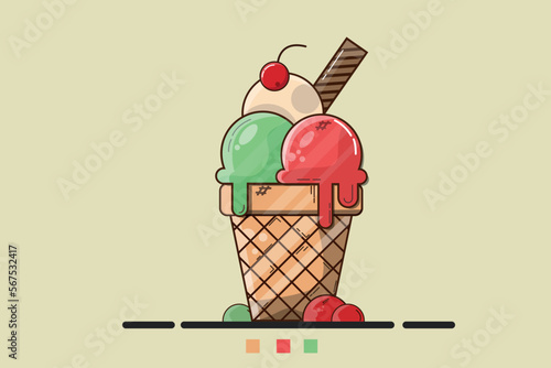 ice cream in a basket