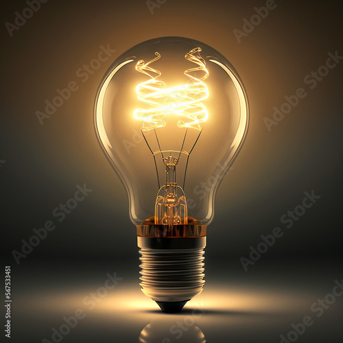 Light Bulb Light Idea Concept. Illustration Generative AI