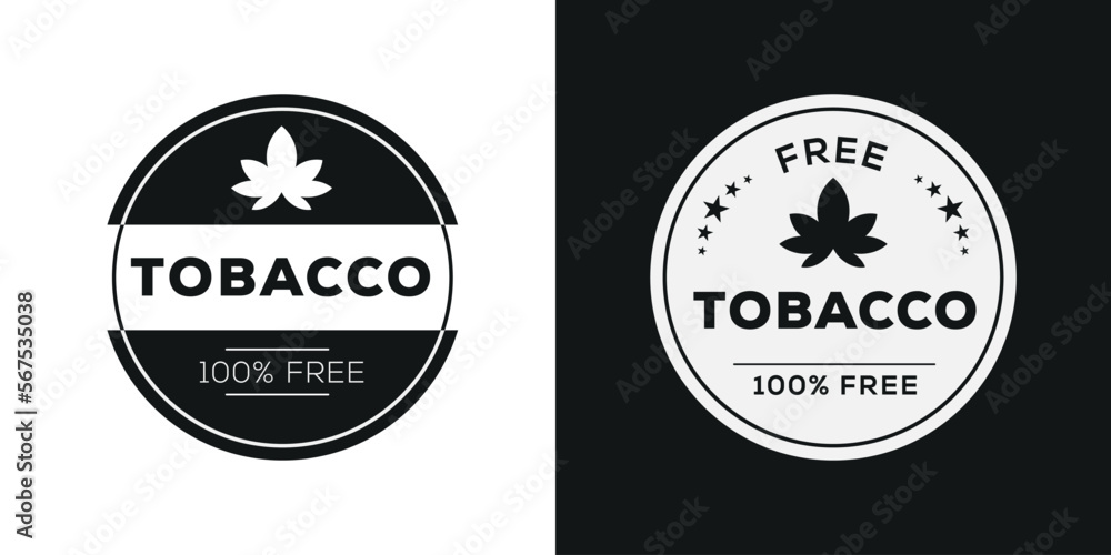 Fototapeta premium (Tobacco free) label sign, vector illustration.