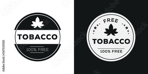 (Tobacco free) label sign, vector illustration.