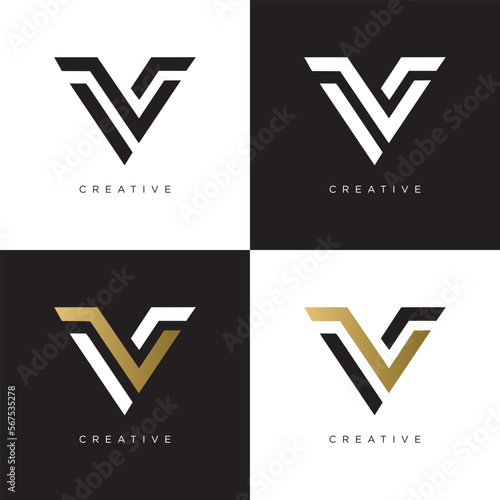 v  logo design vector icon symbol