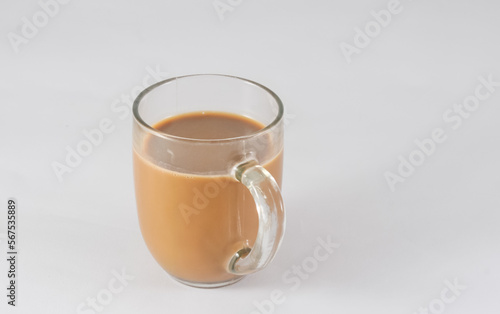 glass of coffee on white background