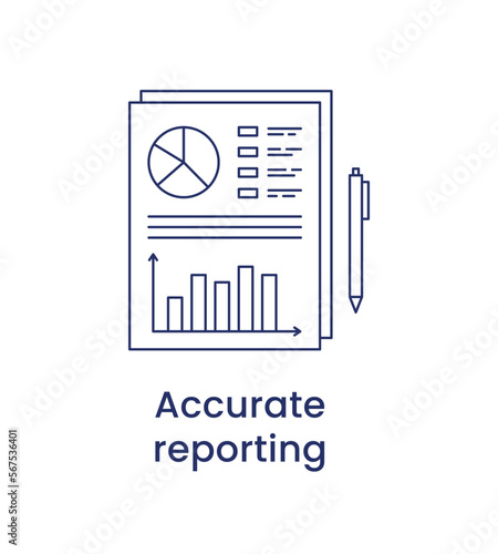 Accurate reporting icon, ESG Governance concept. Vector illustration isolated on a white background.