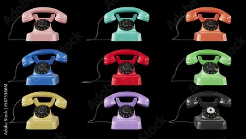 retro phone ringing loop animation