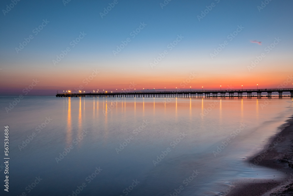 Long exposure shot of Palanga bridge, baltic sea, Lithuania Long exposure shot of Palanga bridge, baltic sea, Lithuania
