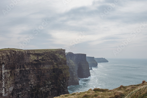Majestic cliffs of Moher on a gloomy day, creative edit, Ireland