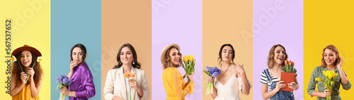 Set of beautiful women with...