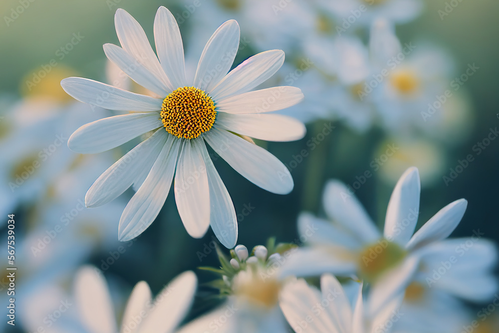 Daisy Flowers, Illustration, Generative AI