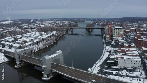 Bridges over Hudson River in Troy, New York