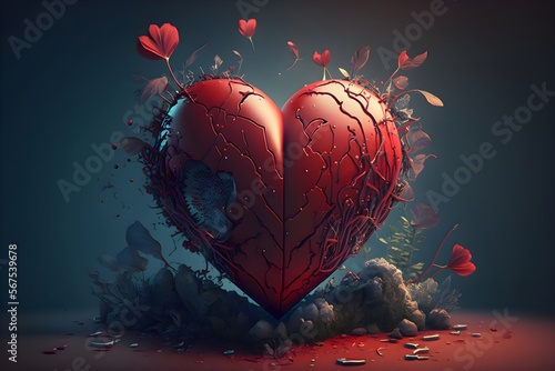 Valentines Day Background | Heart with flowers blooming out of it |