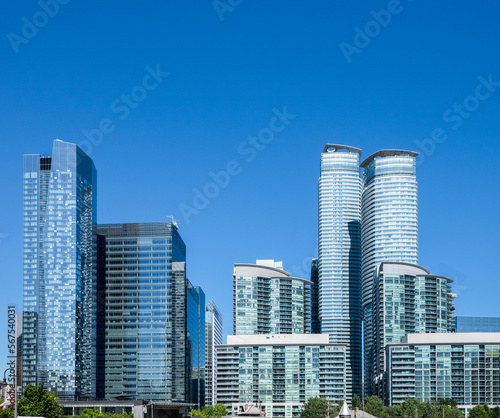 Tall office buildings and condominium residences in downtown Toronto Canada.