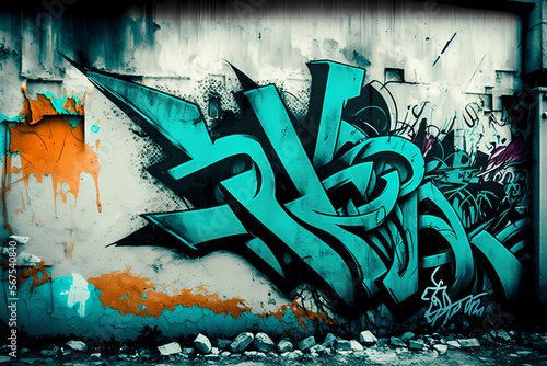 Graffiti street art. Ai generated