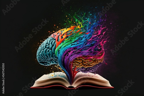 3d illustration of colorful human brain