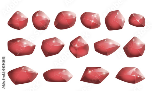 Crystals and natural minerals collection. Cartoon Magic Gemstones set. Game assets. vector illustration