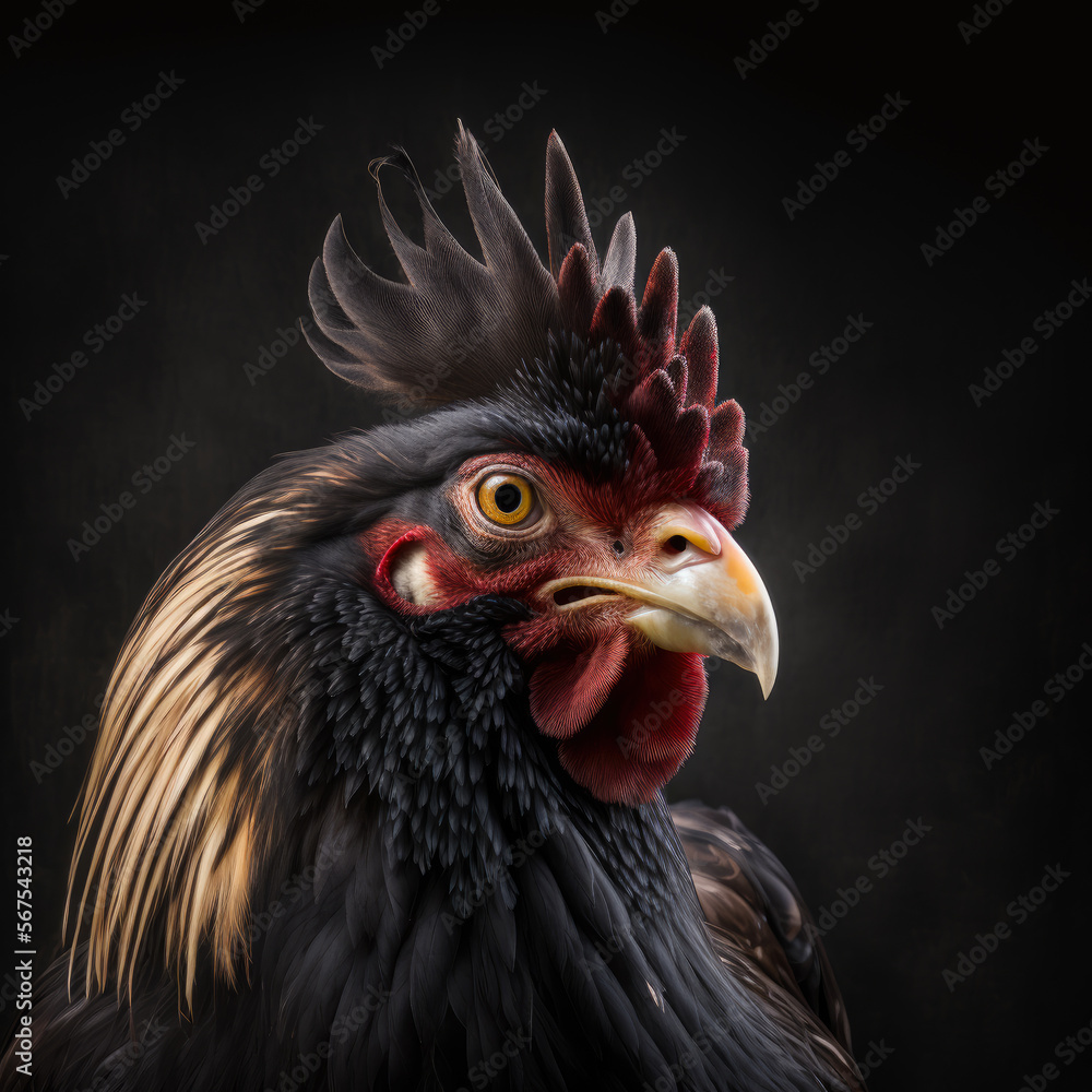 Rooster-Chicken Portrait-Generative AI