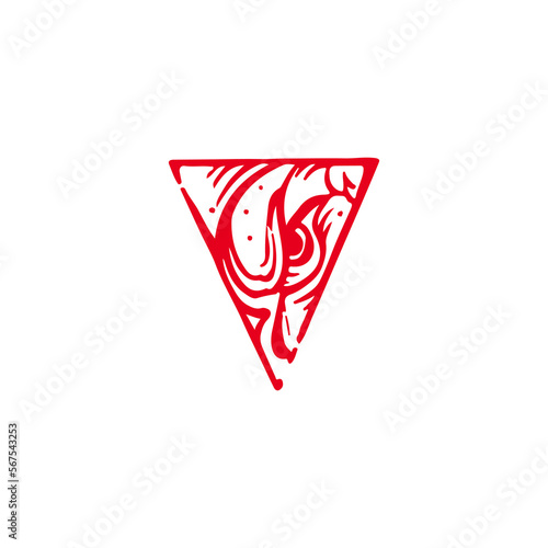 triangle eye symbol vector illustration
