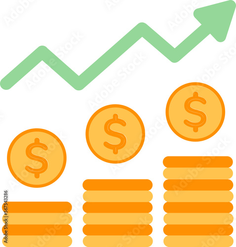 Profit financial graph icon