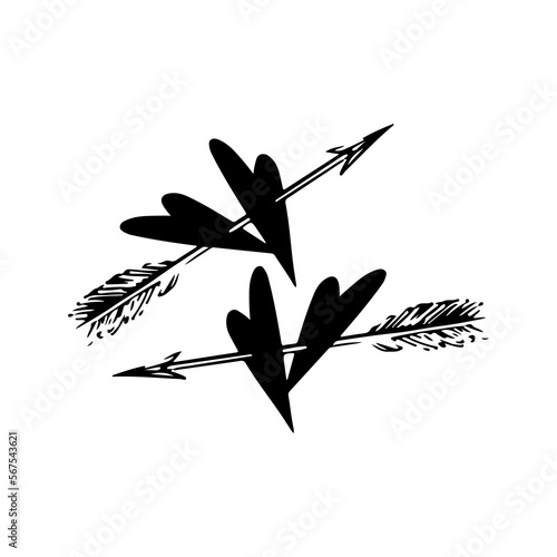 arrow vector illustration with heart concept
