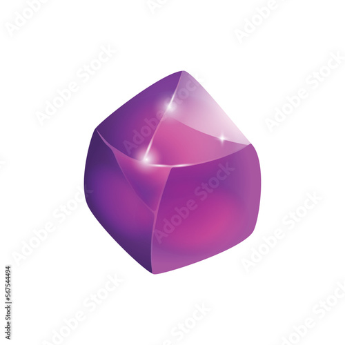 Crystal and natural mineral. Cartoon Magic Gemstone. Game asset. vector illustration