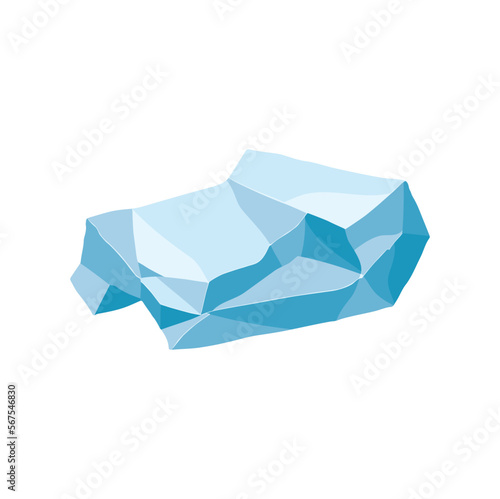 Ice rock boulder. Natural shape stone. vector illustration