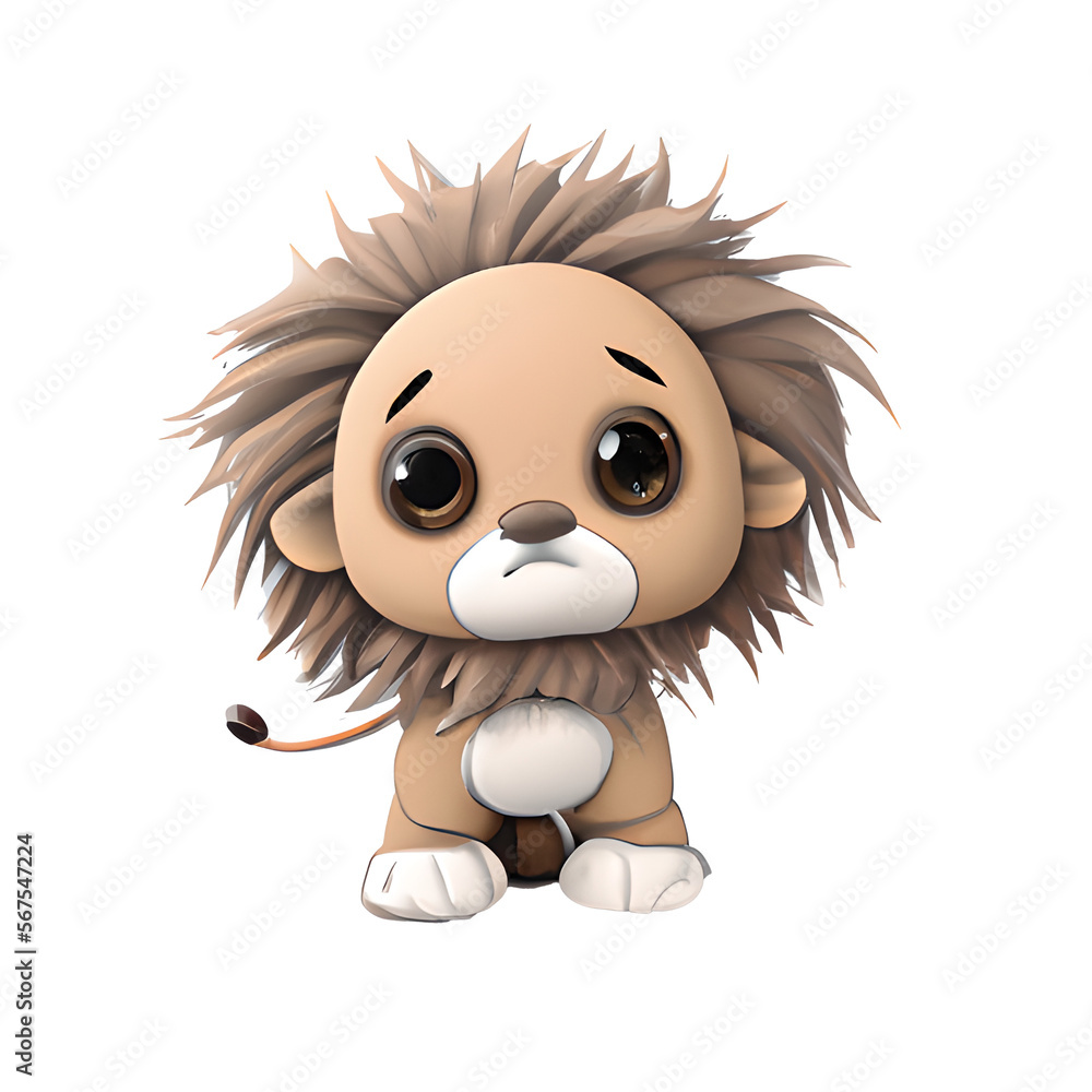 Lion Cute Cartoon Kawaii 3D