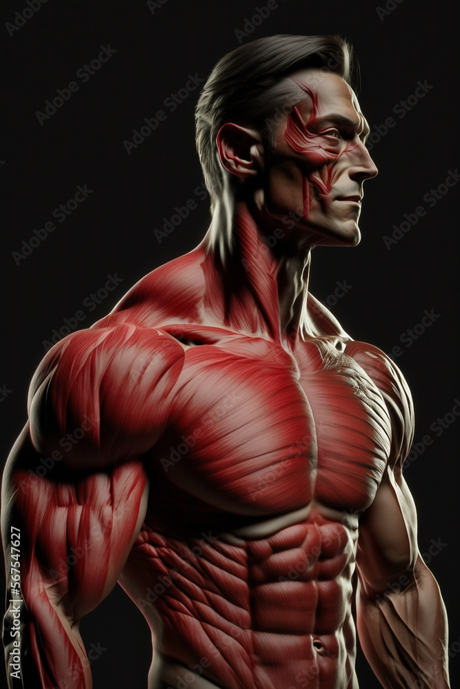 Human anatomy muscular skeleton bone structure for medical purposes and education, detailed muscles and bones Human anatomy muscular skeleton bone structure for medical purposes and education, detailed muscles and bones