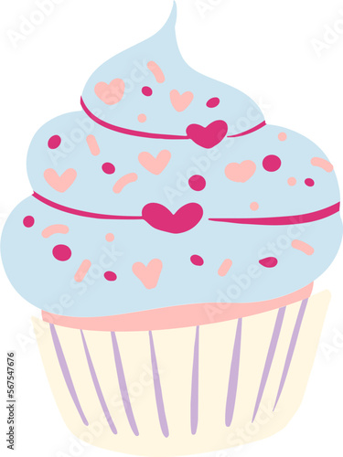 Creamy cupcake illustration