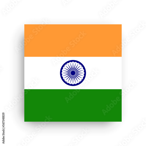 Square vector flag of India