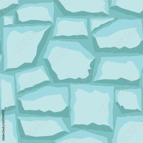 Cartoon game texture, ice surface seamless pattern. Game asset walls and environment background