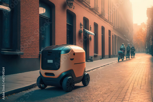 Fotografia Delivery robot that is autonomous in Tallinn, Estonia