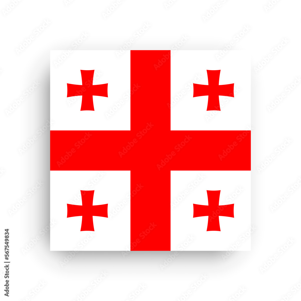 Square vector flag of Georgia