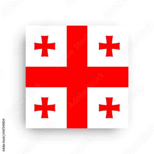 Square vector flag of Georgia