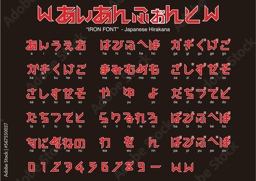 IRON FONT - Japanese alphabet hirakana
