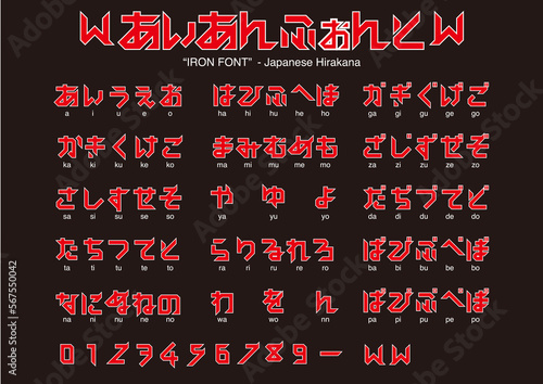 IRON FONT - Japanese alphabet hirakana