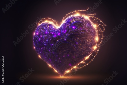 light painting neon heart