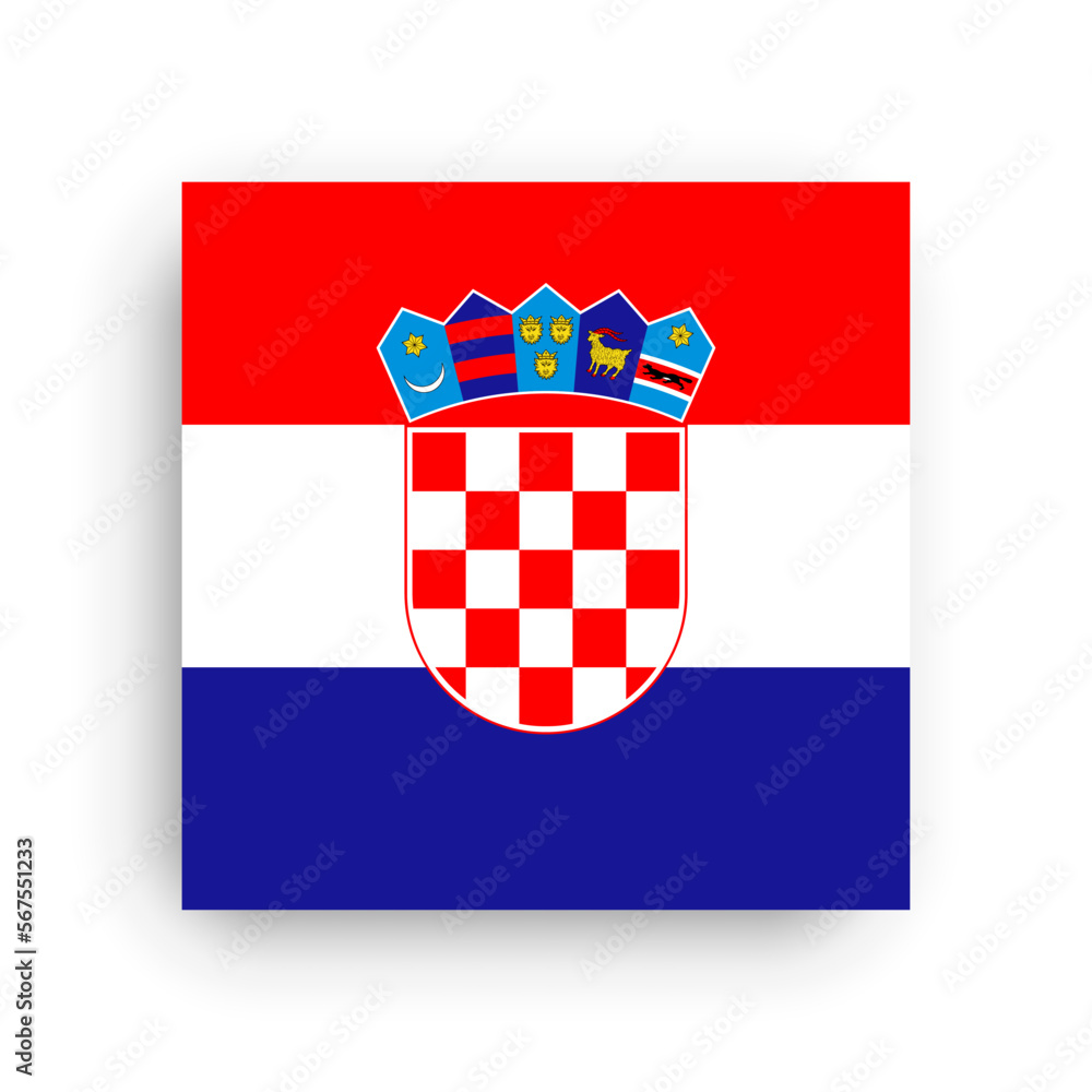 Square vector flag of Croatia
