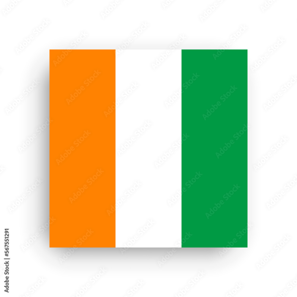 Square vector flag of Cote d Ivoire
