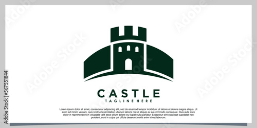 castle logo design inspiration with template creative concept